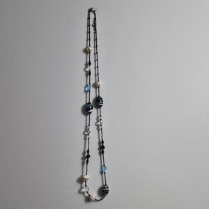 MCM Black and Blue Beaded Necklace